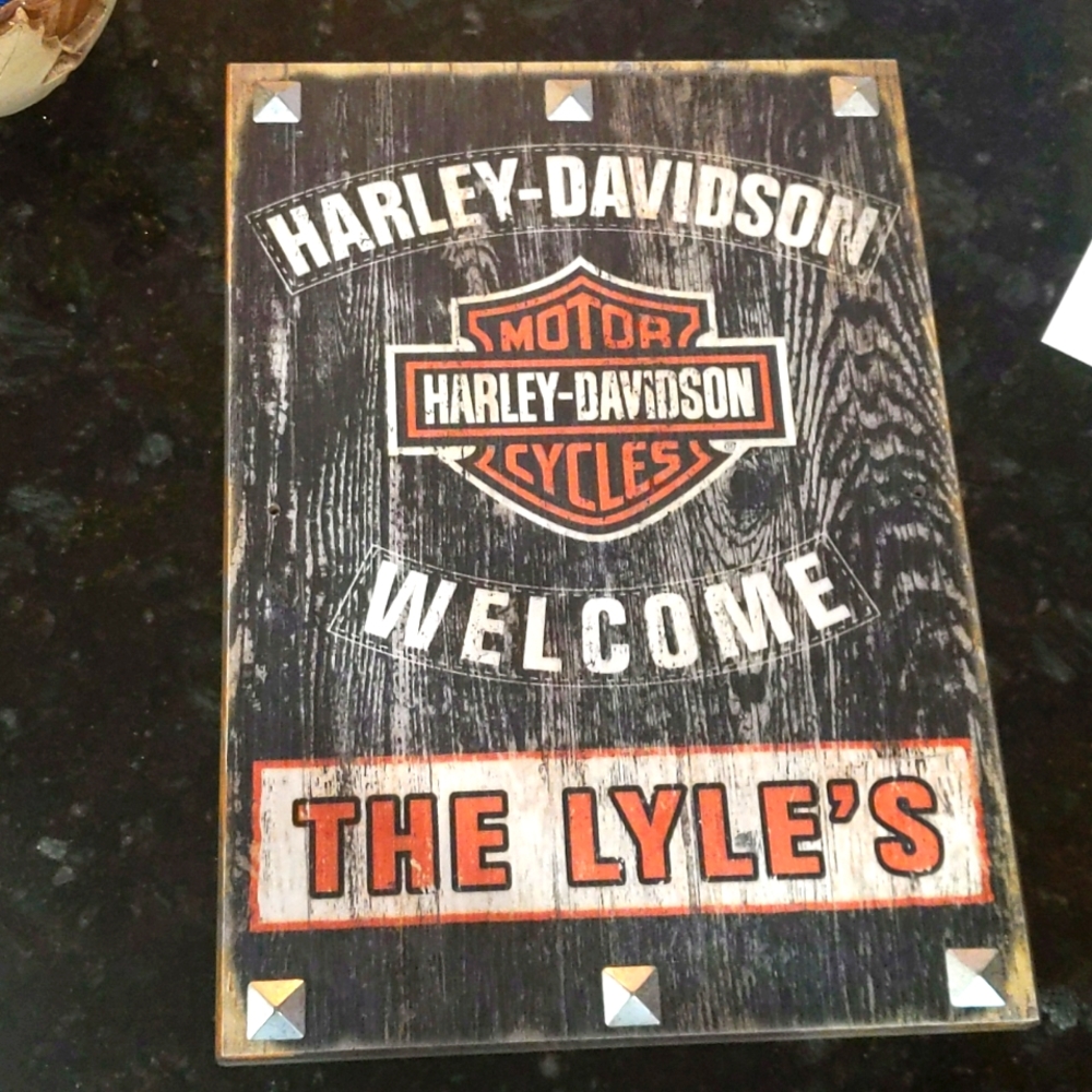 Personalized Harley Davidson Welcome sign